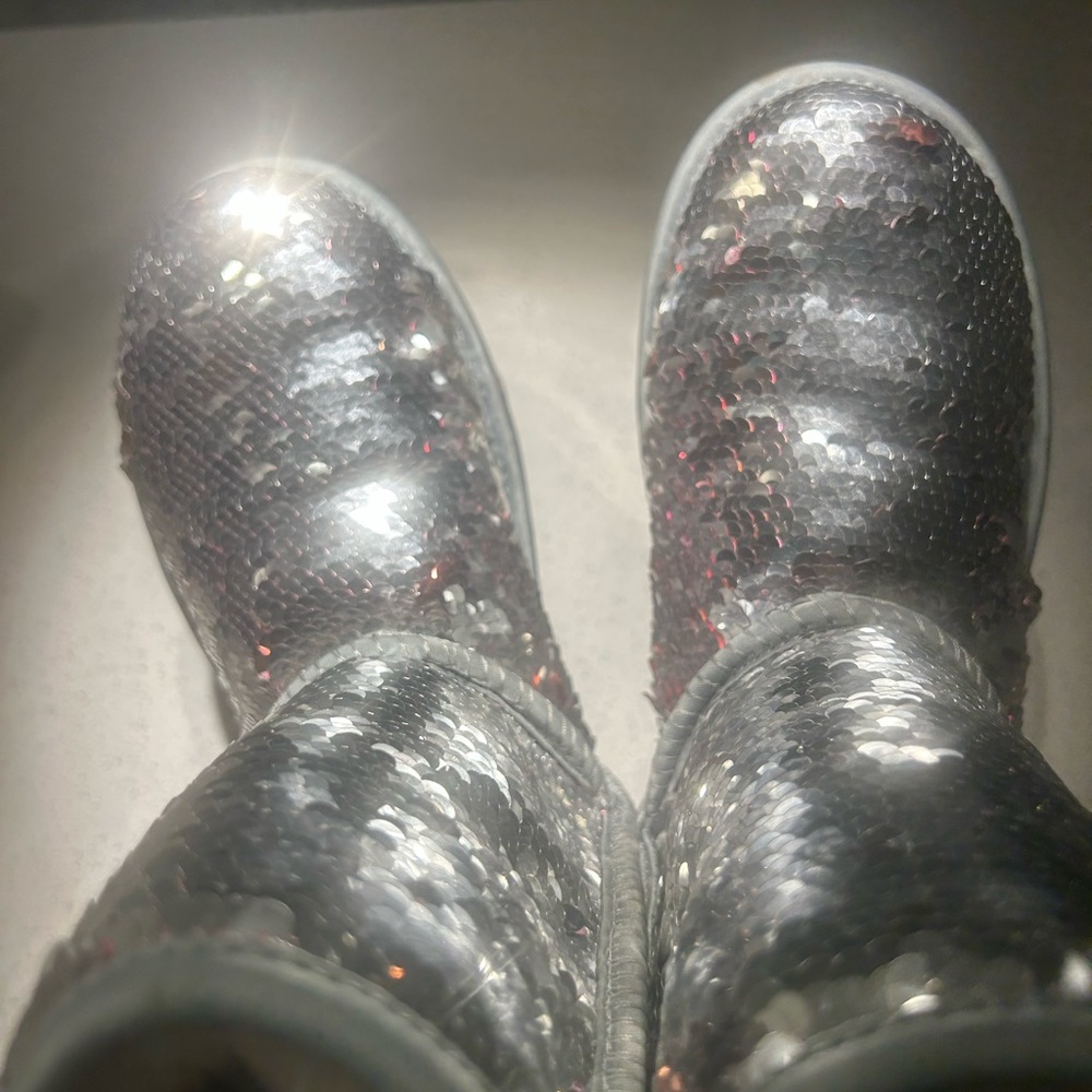UGG Silver Sequin Winter Boots